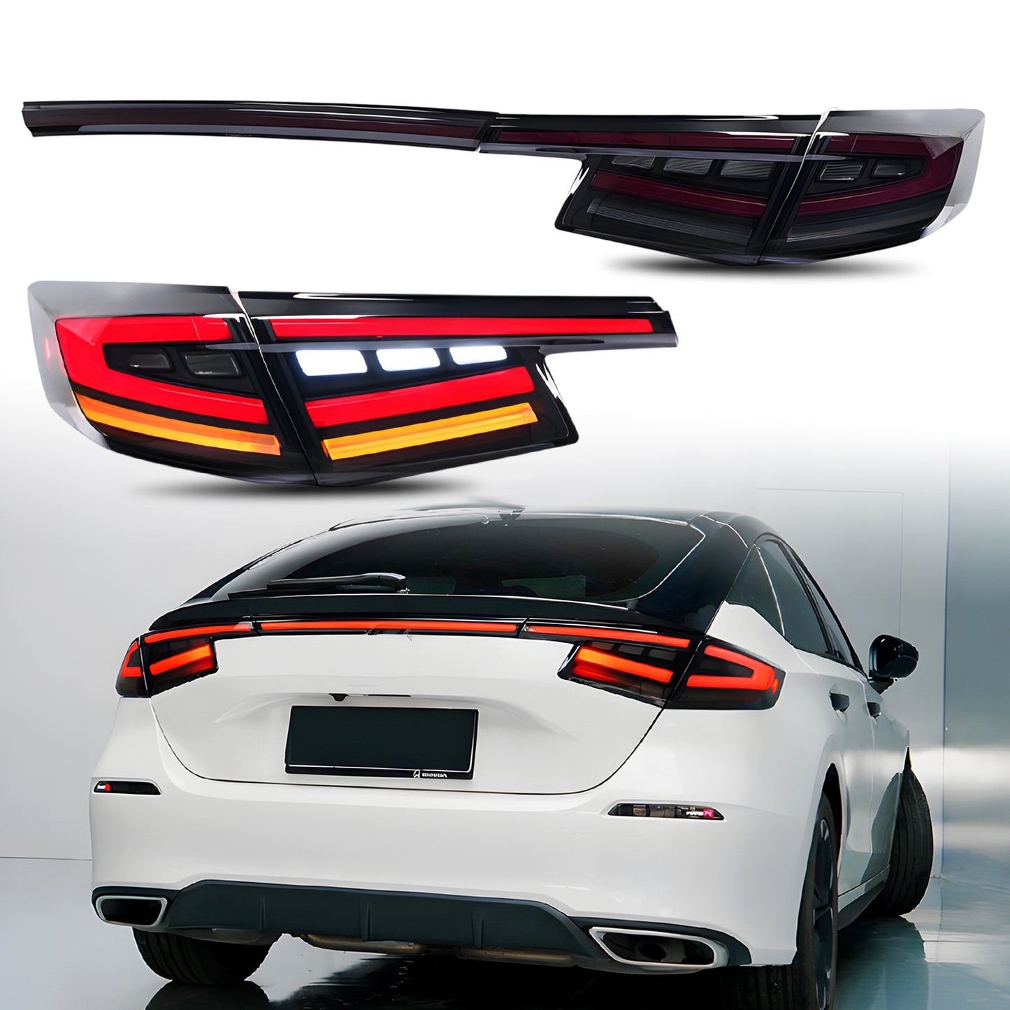 HCMOTION Tail Lights for Honda Civic 2022-2025 Hatchback 11th Gen with Middle Lamp