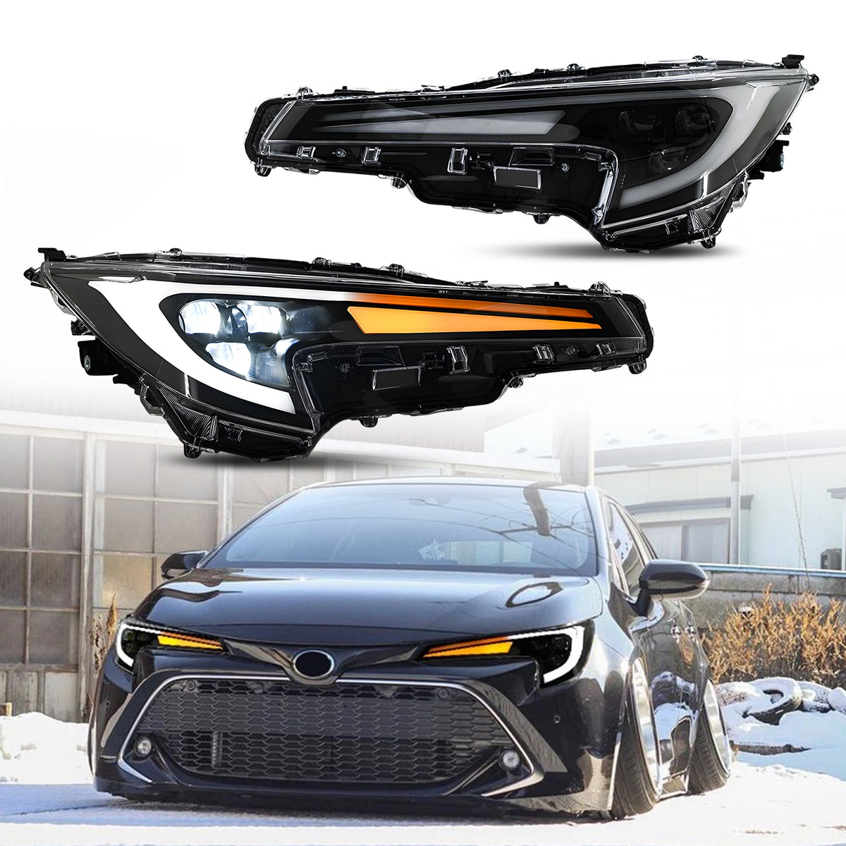 HCMOTION LED Headlights Assembly for Toyota Corolla US 2020-2025 Levin LE/SE/XLE/XSE Front Lamps