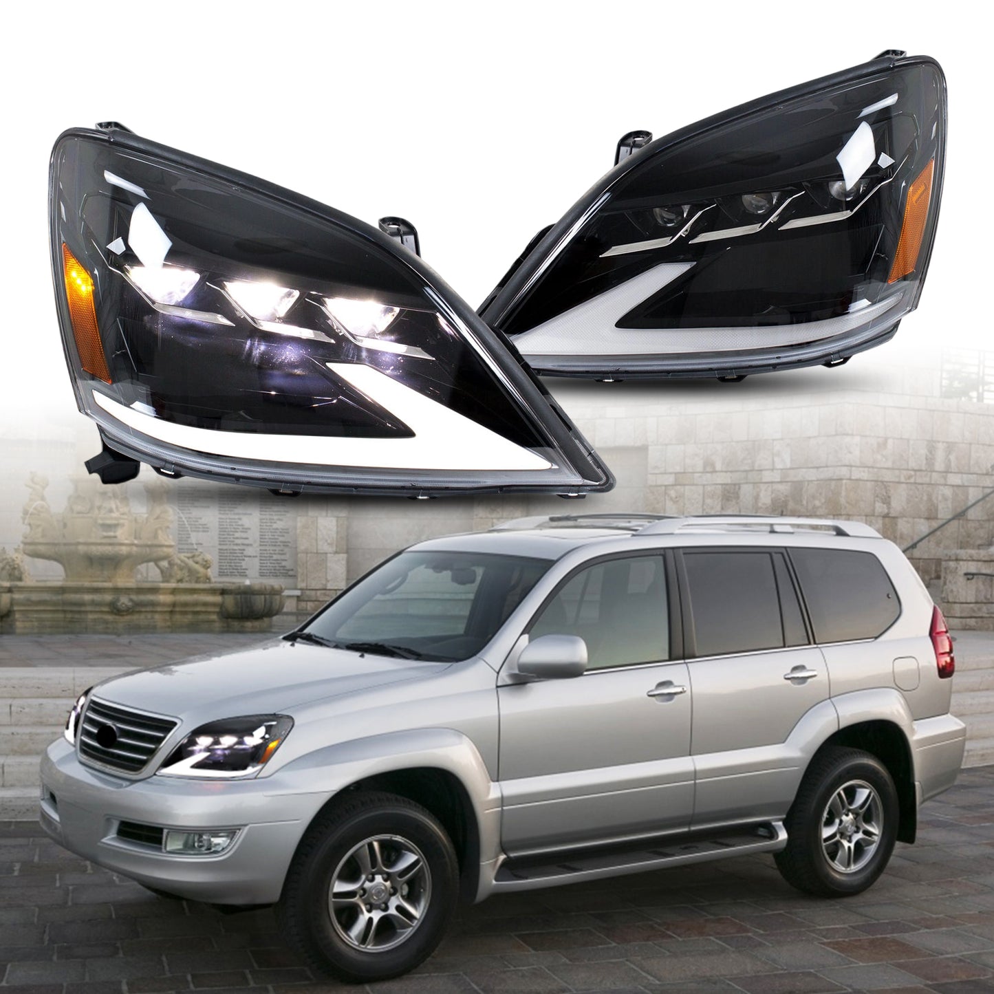 HCMOTIONZ LED Head Lights for Lexus GX 470 2003-2009 J120