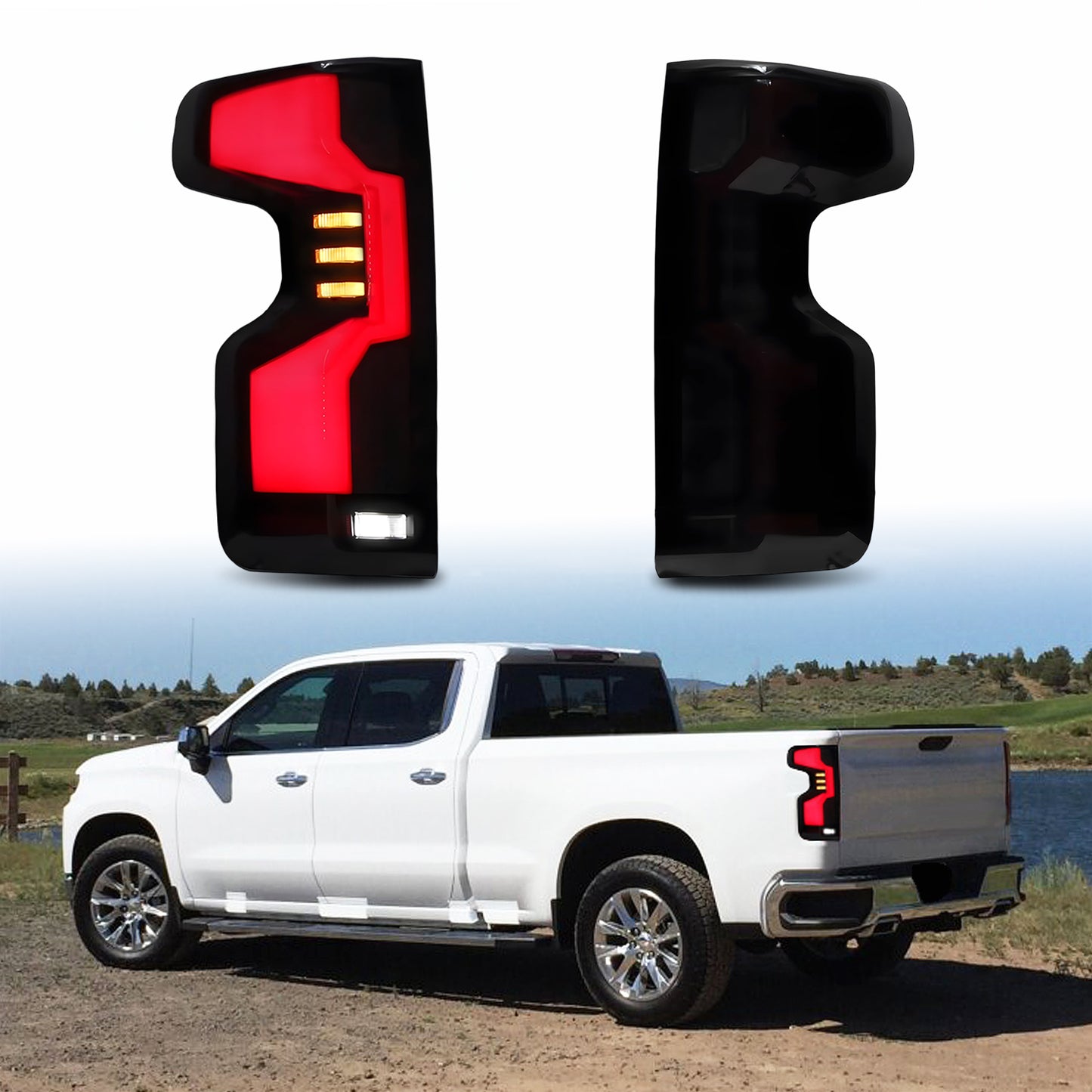 HCMOTIONZ LED Tail Lights for Chevrolet Silverado 2019-2025 1500/2500/3500