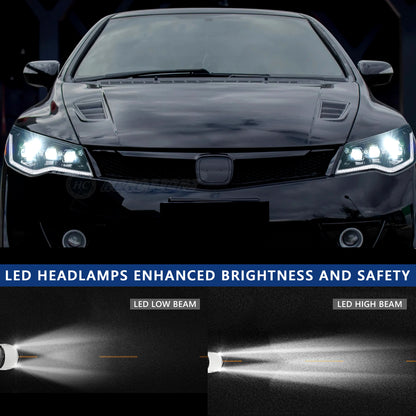 HCMOTION LED Headlights for Honda Civic 2006-2011 DRL Start UP Animation