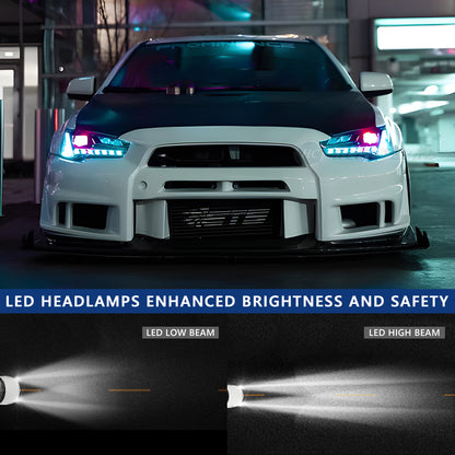 HCMOTION RGB LED Headlights and Taillights For Mitsubishi Lancer 2008-2017