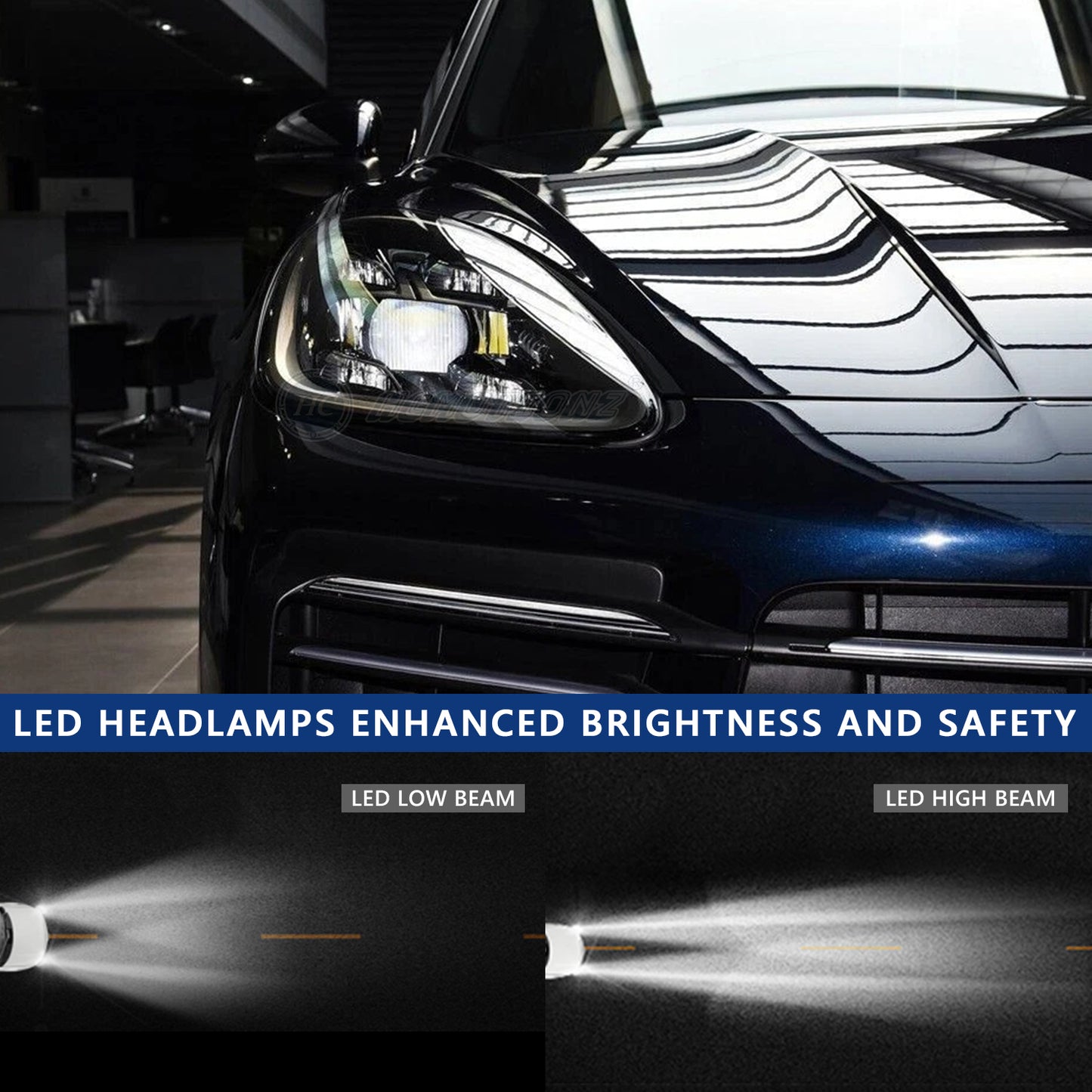 HCMOTIONZ Head Lamps for Porsche Cayenne 2011-2018 Hybrid Turbo Diesel Front Lights Assembly Upgraded 2023 Design