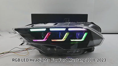HCMOTIONZ LED RGB Headlights for Ford Mustang 2018-2023