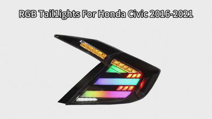 HCMOTIONZ RGB LED Tail Lights for Honda Civic 10th Gen 2016-2021