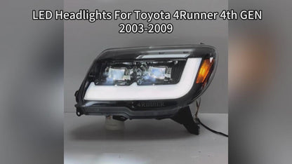 HCMOTIONZ LED Head Lights for Toyota 4Runner 2003-2009 4th Gen Sequential Animation Front Lamps Assembly