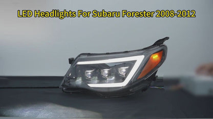 HCMOTION LED Head Lights for Subaru Forester 2008-2012 DRL Start up Animation Front Lamps Assembly