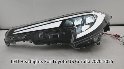 HCMOTION LED Headlights Assembly for Toyota Corolla US 2020-2025 Levin LE/SE/XLE/XSE Front Lamps