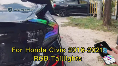 HCMOTION RGB Taillights For Honda Civic 2016-2021 & Emark certification