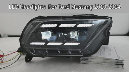 HCMOTION V2 S550 Style Dynamic LED Headlights for Ford Mustang 2010-2014 Upgrade Projector Lamp