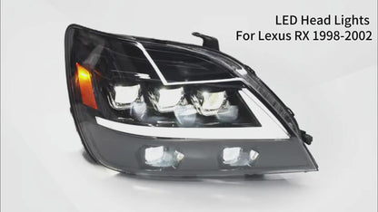 HCMOTION LED Headlights for Lexus RX330 RX350 RX400h 1998-2003 DRL Start UP Animation High Quality Continuous Front lights