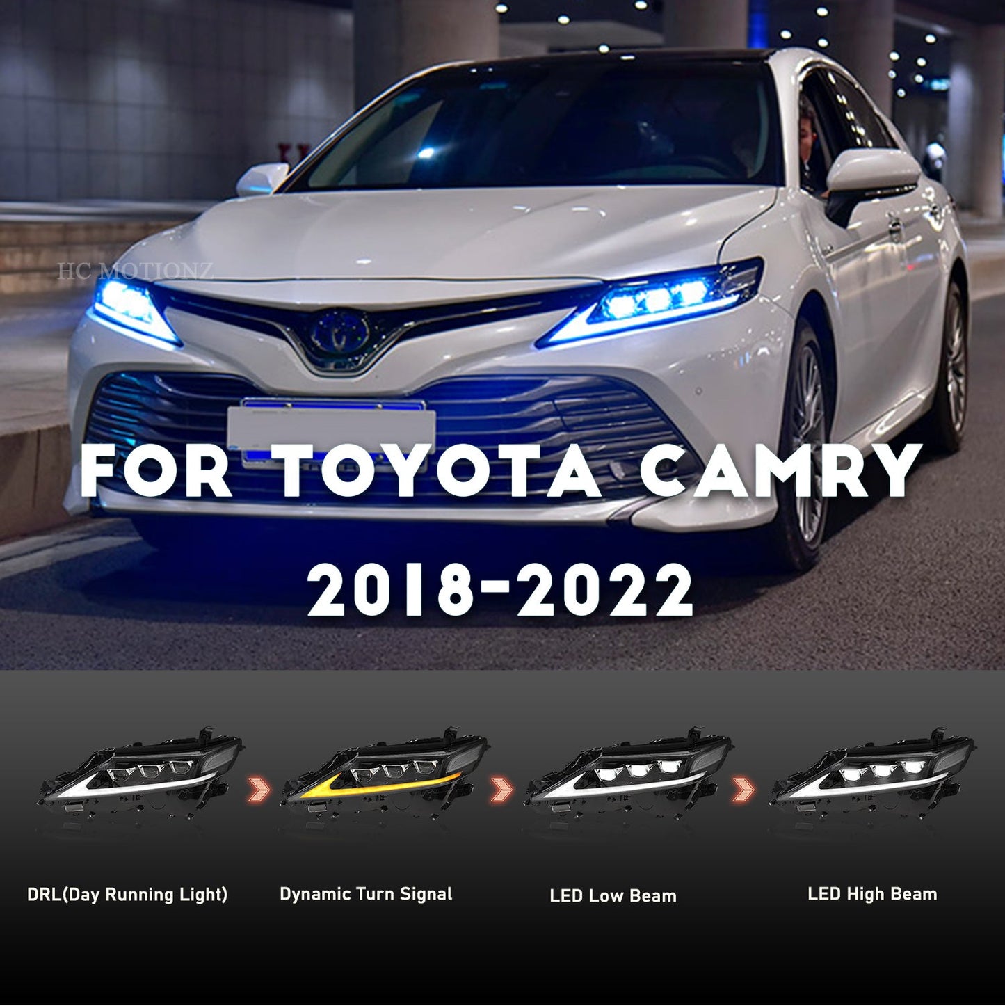 2018 2019 2020 2021 Sedan LED Head Lights For Toyota Camry - HCMOTION