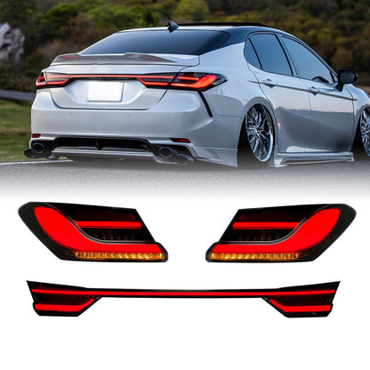 HCMOTION Smoke Taillights Fit/For Toyota Camry 2018-2021 With black strip - HCMOTION