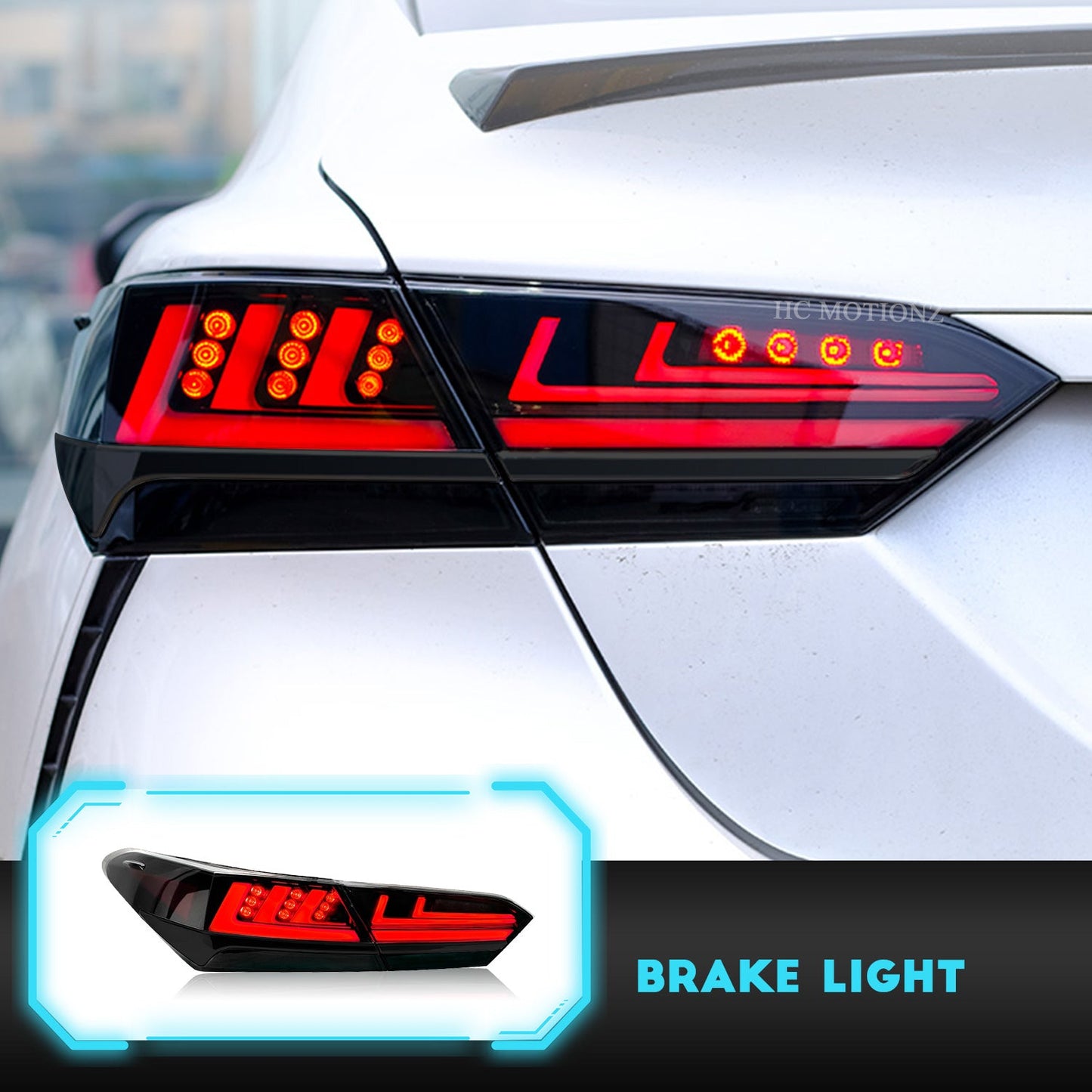 HCMOTION Taillights Fit/For Toyota Camry 2018-2021 With black strip - HCMOTION